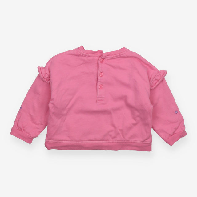 Sweater Frill Pink Dinosaur Applique