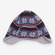 Winter hat knit fur lined blue snowflakes flaps