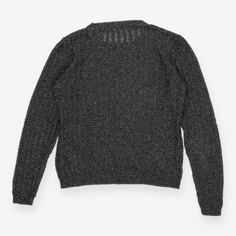 Knit Sweater Charcoal Grey and Silver open weave