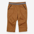 Brown chino trousers with navy stripes
