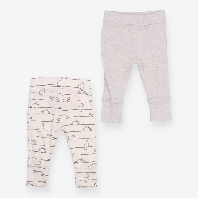 Leggings white dinosaurs and grey 2 Pack