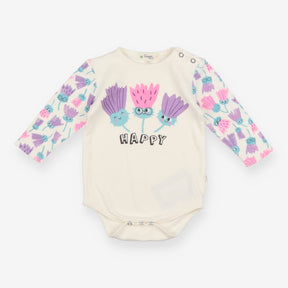 White Thistles Long Sleeve Bodysuit