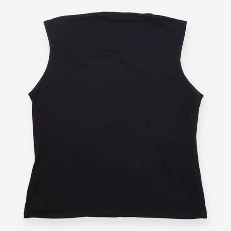 Draped Top Black Sleeveless Cowl Neck