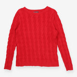 Lands End Red Cable Knit jumper