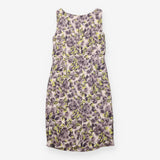 Dress Floral Sleeveless Fitted Pencil Grey Yellow