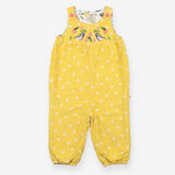Reversible Yellow Cord Dungarees with Birds