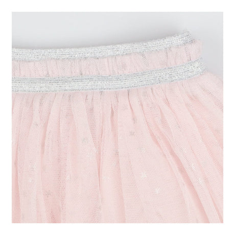 Skirt pink tulle silver band stars