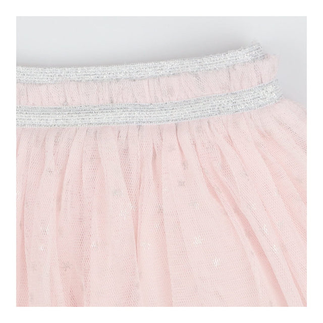 Skirt pink tulle silver band stars