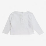T-Shirt Long Sleeve White Pointelle