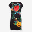 Phase Eight Black Red Teal Floral Stretch Jersey S