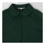 Peter Pan Collar Check Shirt – Green & Blue Cotton