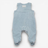 Outfit velour dungarees blue rabbits LS bodysuit f