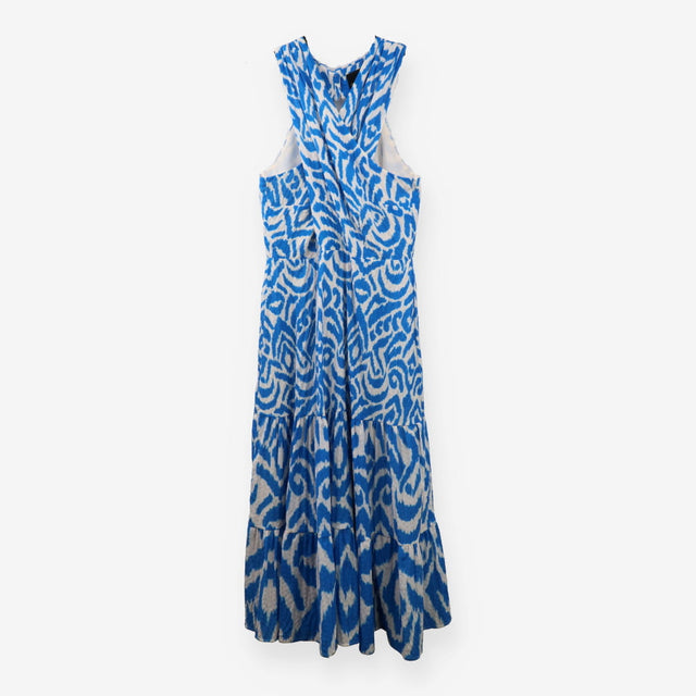 Bella Cross Neck Print Midi Dress