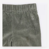 Leggings velour green ribbed knee patches