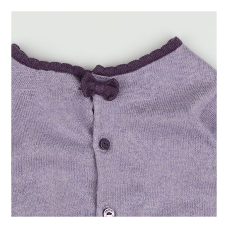 Purple knit tunic with silver flowers
