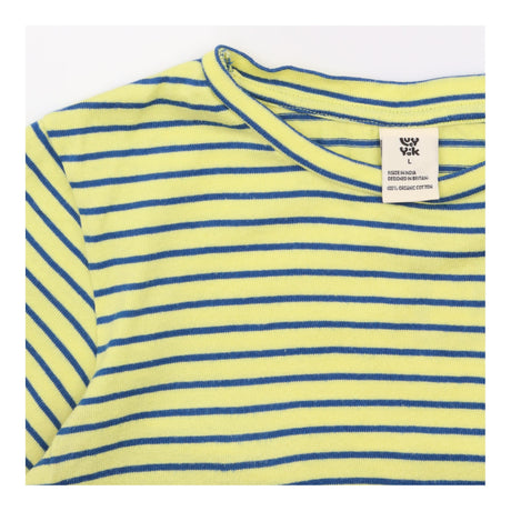 Cropped T-Shirt Striped Yellow Organic Cotton