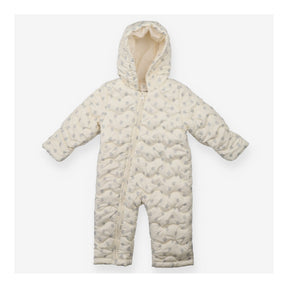 Footed Pramsuit Cream Grey Spots