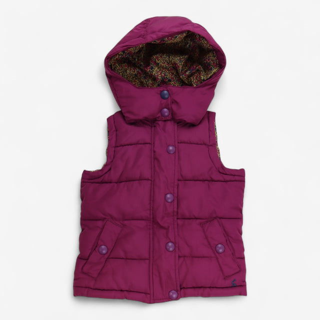 Gilet padded plum with yellow floral lining