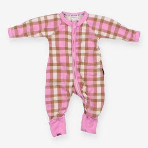Wondersuit Pink and Tan Check