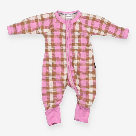 Wondersuit Pink and Tan Check
