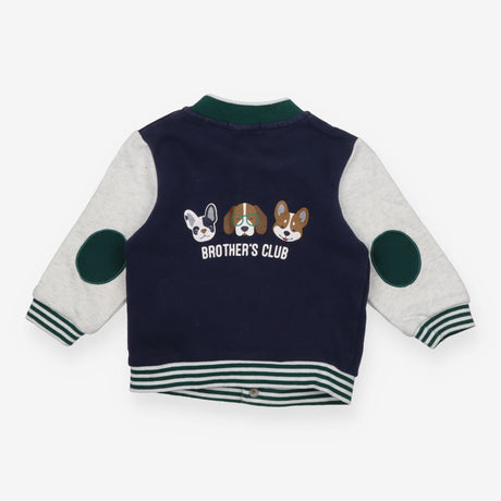 Navy Dogs Jacket with Grey Sleeves