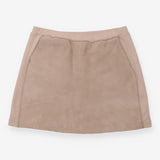 Mini Skirt Taupe Wool Leather Panel A Line