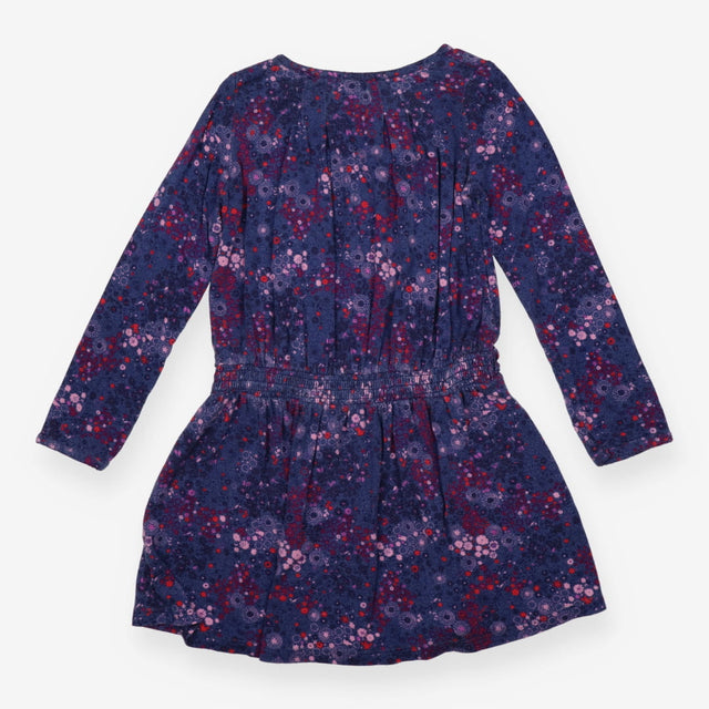 Navy floral long sleeve dress