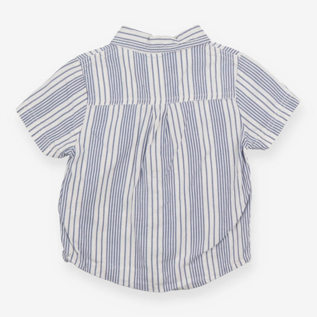 Blue & White Striped Collared Shirt