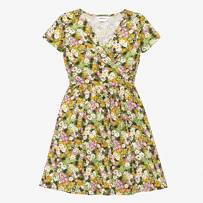 Floral Maternity Nursing Wrap Dress Short Sleeve V