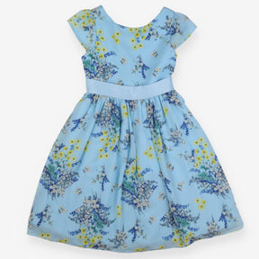 Blue Floral Occasion Dress