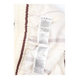 Shorts White Brown Stripe Drawstring Waist