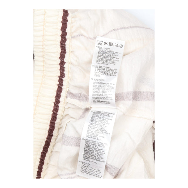 Shorts White Brown Stripe Drawstring Waist