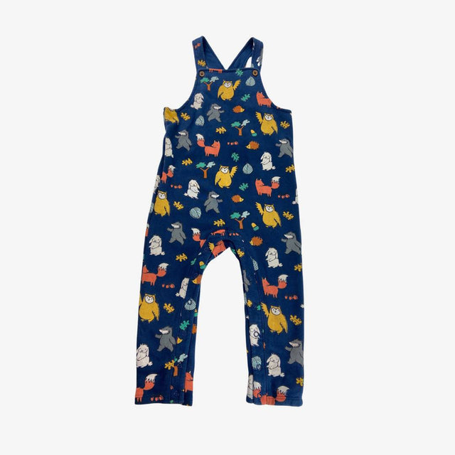 Navy Autumn woodland animals dungarees