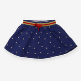 Blue Stars Skirt Gold Waistband