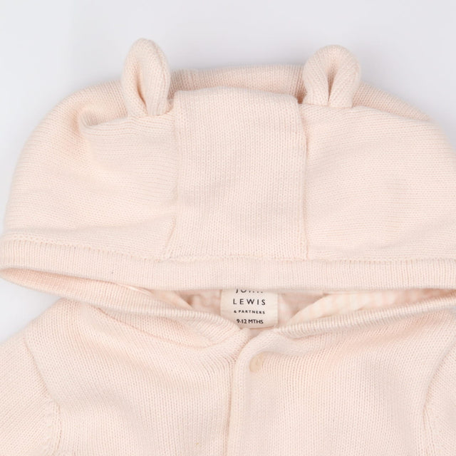 Pink Hooded Cardigan with Pockets