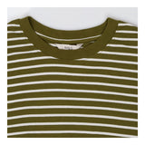 Long‑Sleeve Boxy T‑Shirt, Green & White Stripe