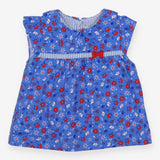 Tunic Collared Blue Elephants and Flowers
