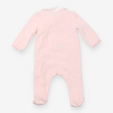 Velour Sleepsuit Light pink with Collar with Swans