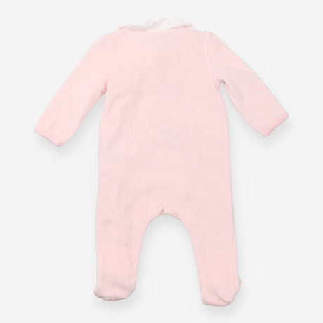 Velour Sleepsuit Light pink with Collar with Swans