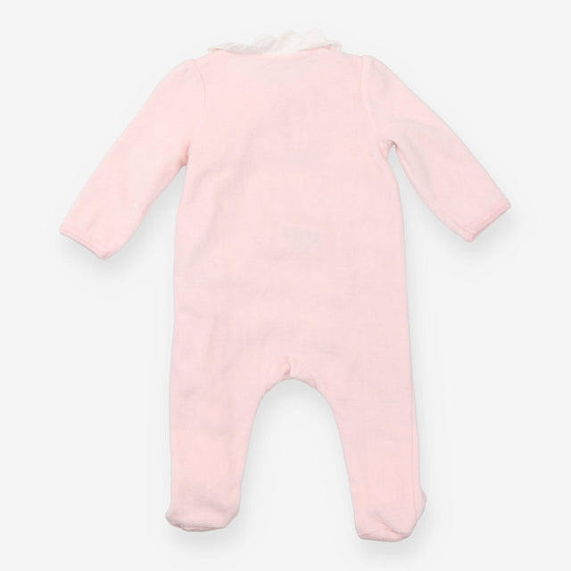 Velour Sleepsuit Light pink with Collar with Swans