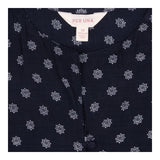 Maxi Dress Navy Printed Button Front Long Sleeve