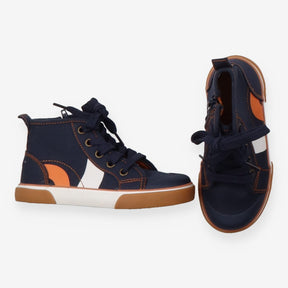 Navy Lace Up Trainers with Zip