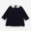 Dress jersey navy blue with white peter pan coll