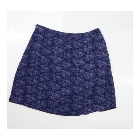 Skirt Navy Coastal Print Viscose