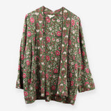 Floral Organic Cotton Longline Open Cardigan