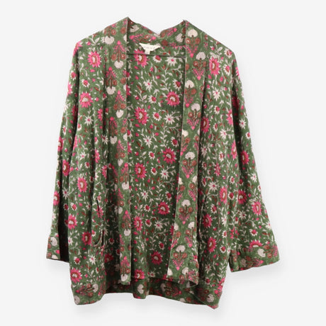 Floral Organic Cotton Longline Open Cardigan
