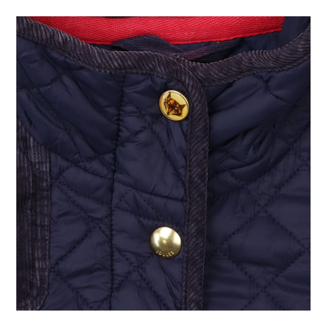 Joules Quilted Jacket Navy Blue Cord Trim Fox Butt