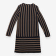 Knit Dress Black Mustard Striped Long Sleeve
