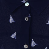 Navy Long Sleeve Midi Shirt Dress Waist Tie Matern
