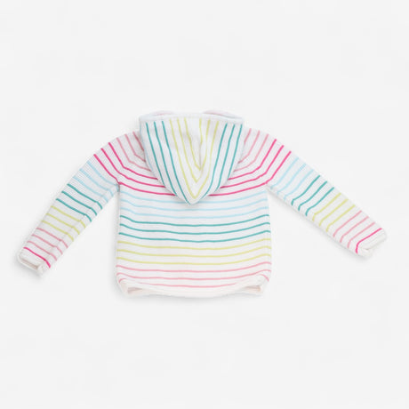 Cardigan Stripe pastel zip hood 
